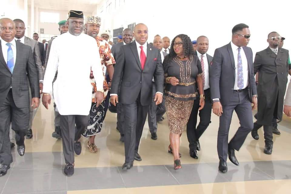 AKHA Principal officers and members ushering Governor Udom Emmanuel into Assembly for presentation of 2020 budget estimate