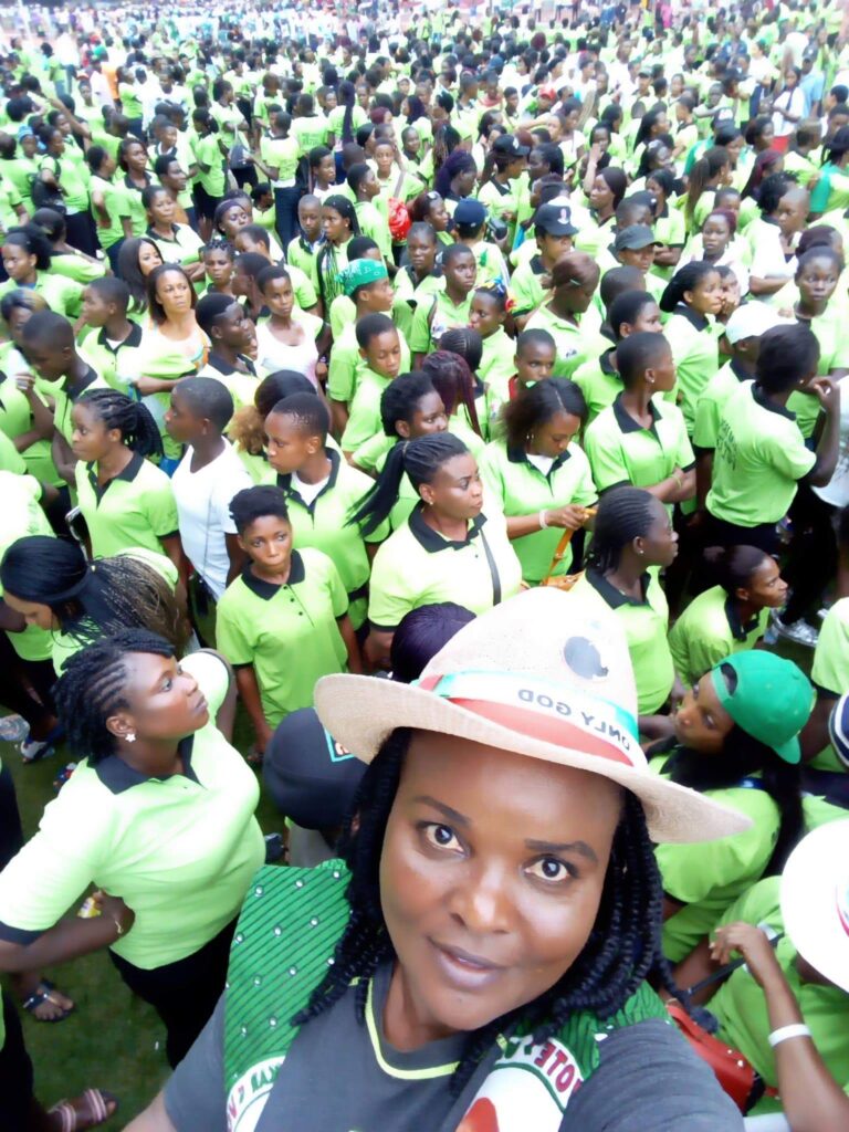 Green coloured uniformed female Youth Council 