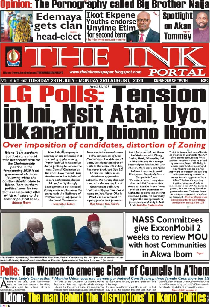 IMG 20200728 WA0000 Top Akwa Ibom Newspaper Headlines for Today, Tuedsay July 28, 2020