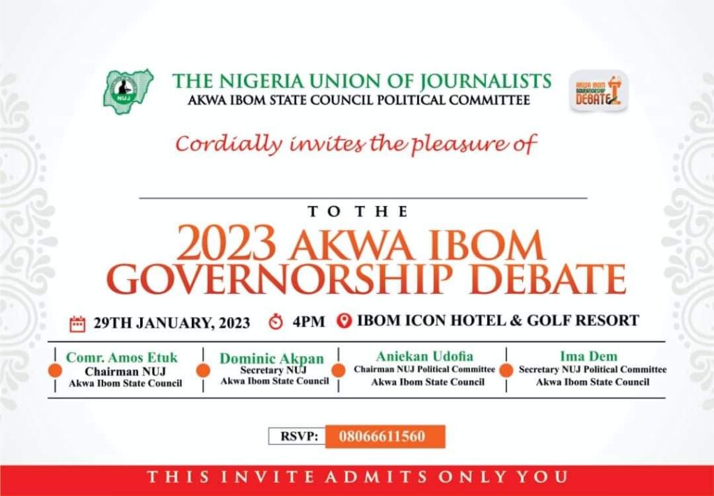 FB IMG 1674461315814 2 NUJ holds Akwa Ibom Governorship Debate 2023, January 29