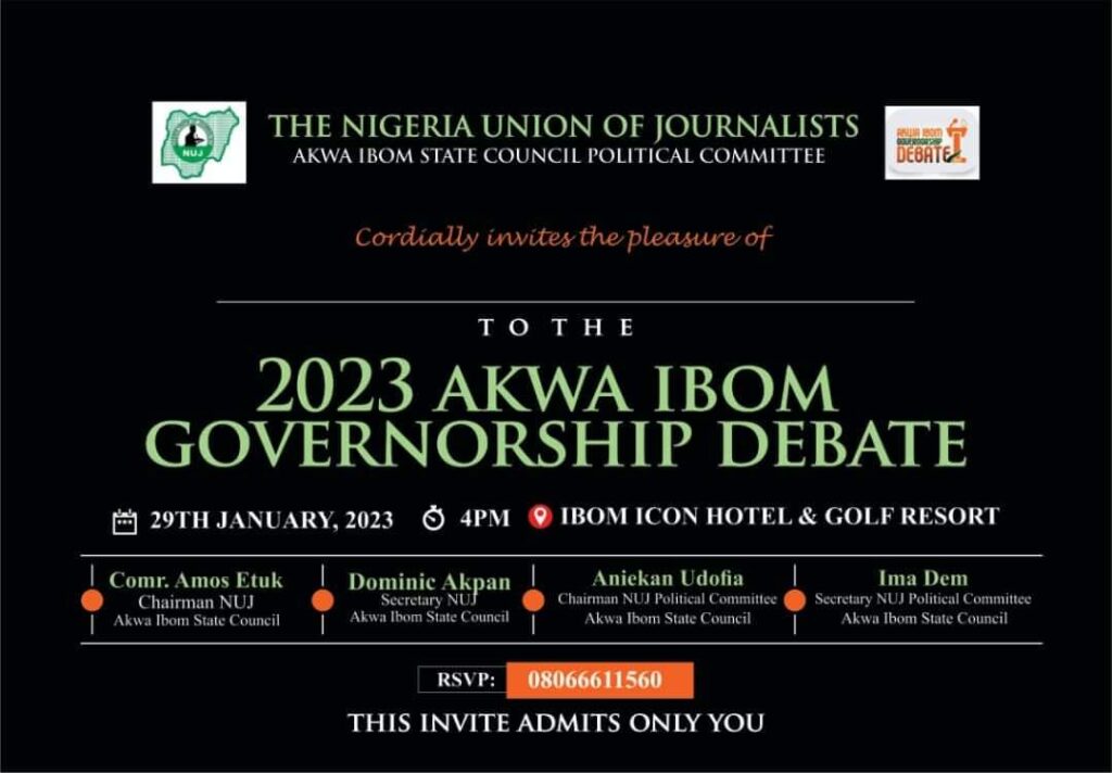 FB IMG 1674461328535 NUJ holds Akwa Ibom Governorship Debate 2023, January 29